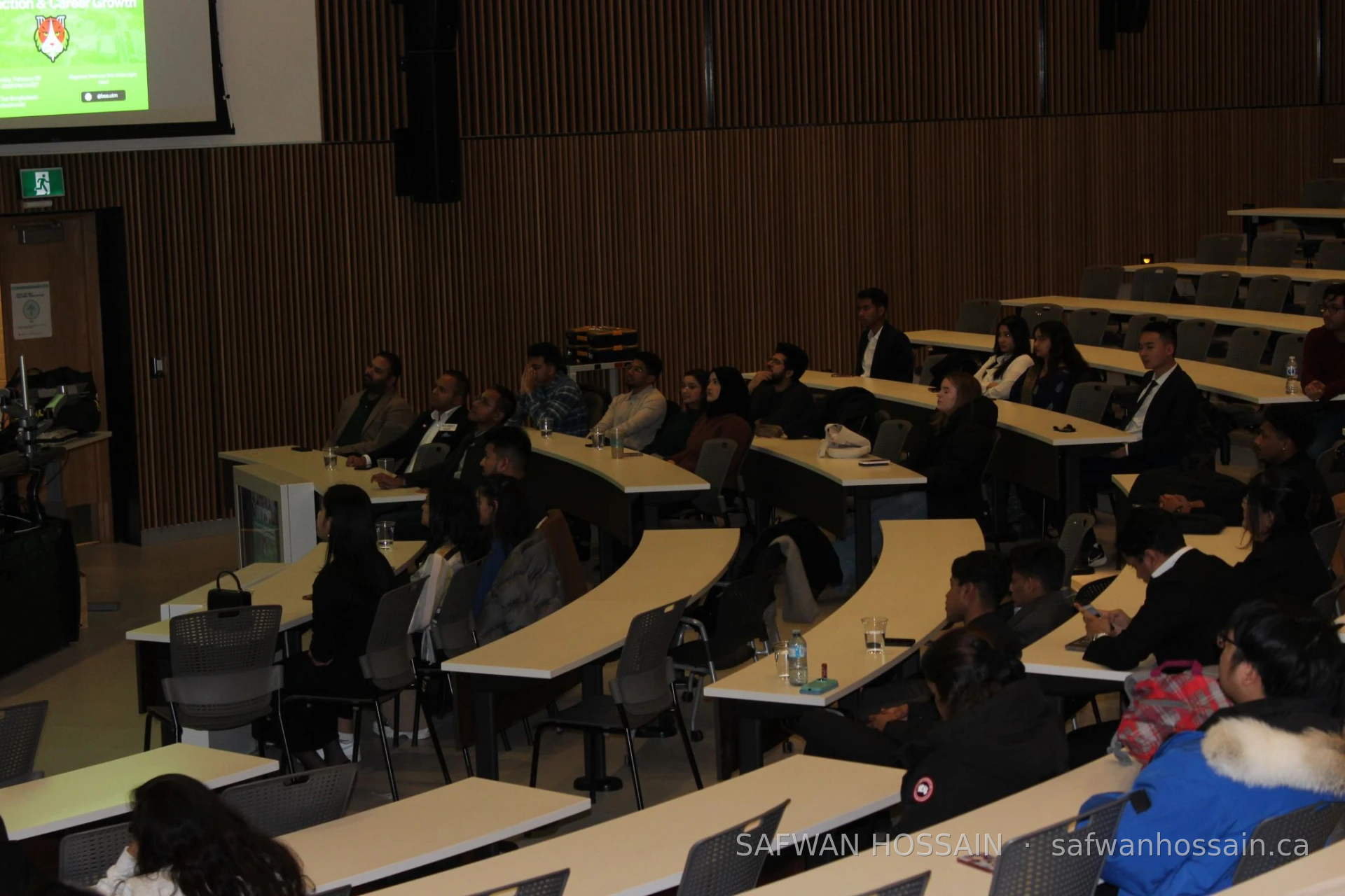 Attendees seated in the lecture hall during Networking Night 2024