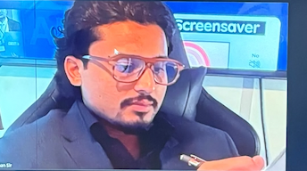 Safwan Hossain on the broadcast desk mid-interview