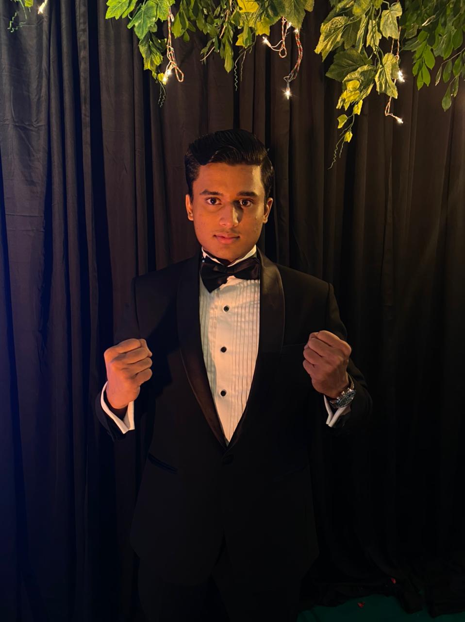 Safwan Hossain in black tie